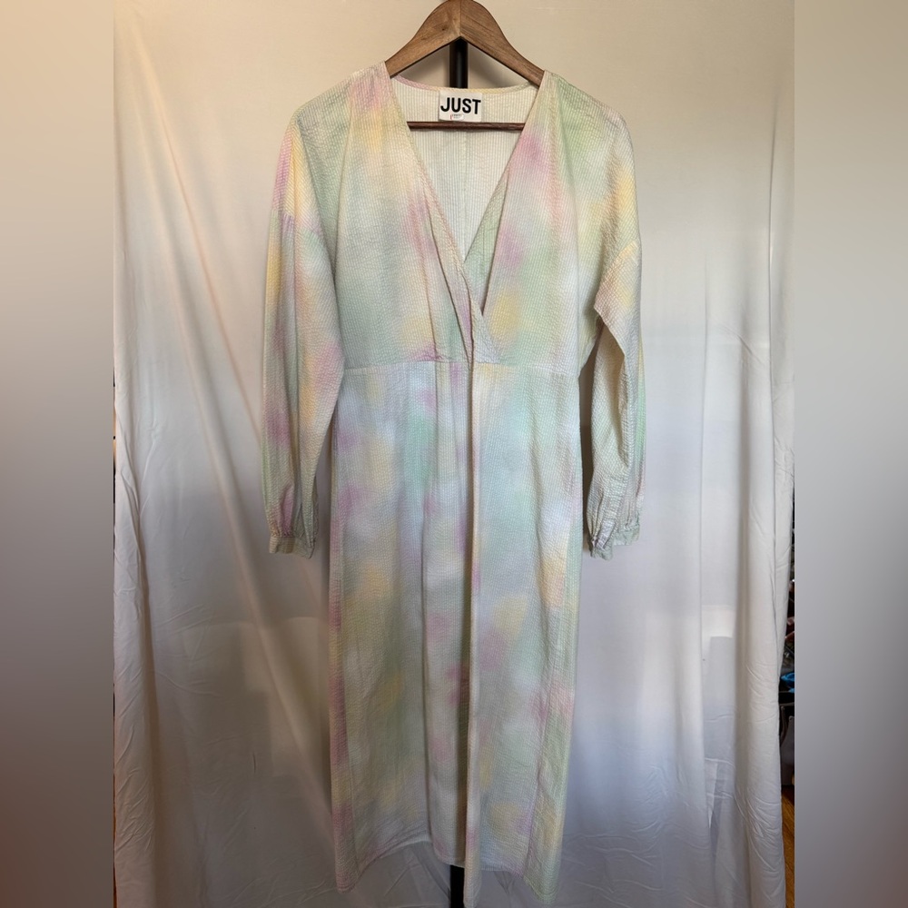 JUST Pastel Tie-Dye Seersucker Women's Dress